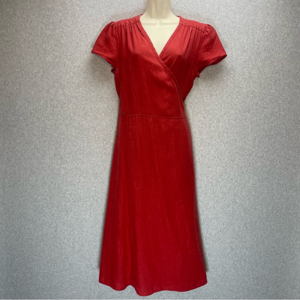 Sundance Crimson Wrap-Front Midi Dress